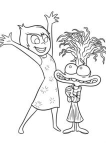 Desenho de Alegria e Tristeza de Divertidamente para colorir e imprimir