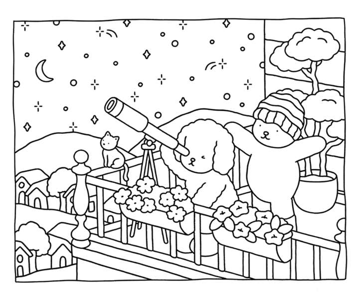 Desenho de animais brincando na chuva Bobbie Goods